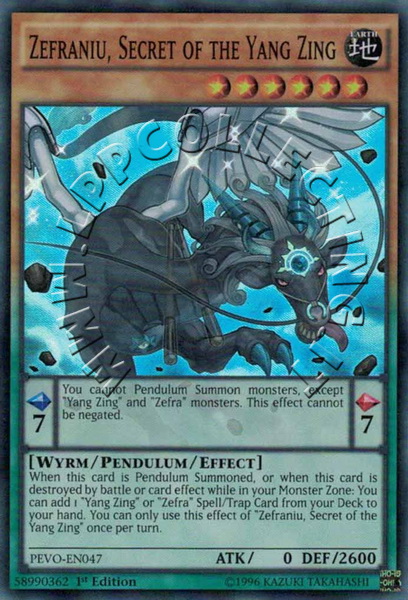 Zefraniu, Secret of the Yang Zing
