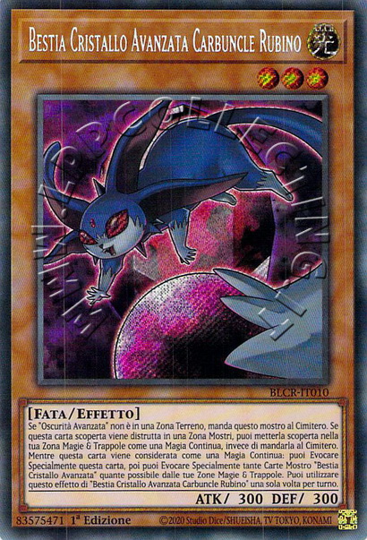 Bestia Cristallo Avanzata Carbuncle Rubino