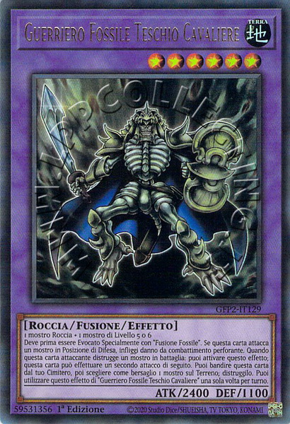 Guerriero Fossile Teschio Cavaliere