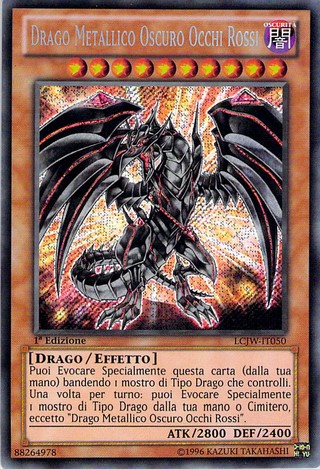 Drago Metallico Oscuro Occhi Rossi