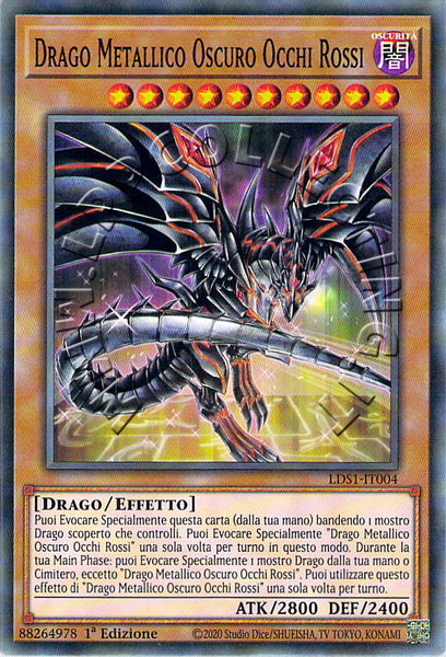 Drago Metallico Oscuro Occhi Rossi