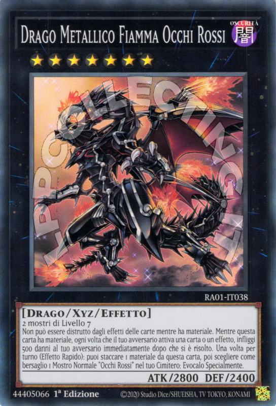 Drago Metallico Fiamma Occhi Rossi