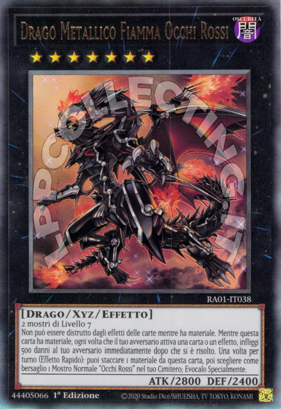 Drago Metallico Fiamma Occhi Rossi