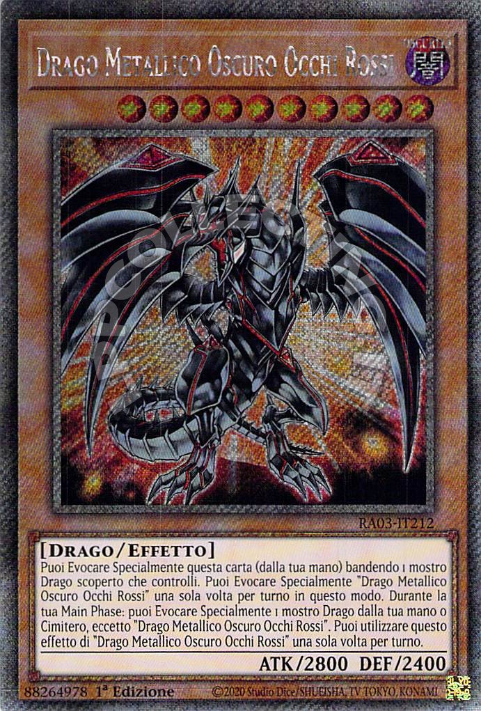 Drago Metallico Oscuro Occhi Rossi