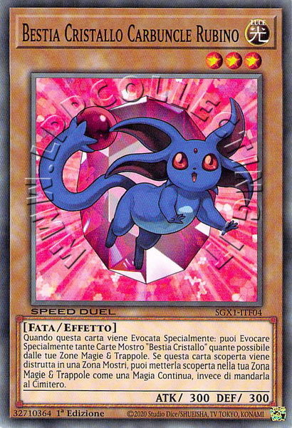 Bestia Cristallo Carbuncle Rubino