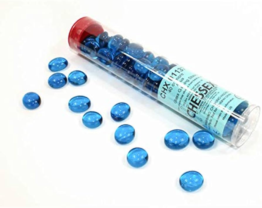 Chessex - Confezione 40 Pietrine Crystal Aqua Blue