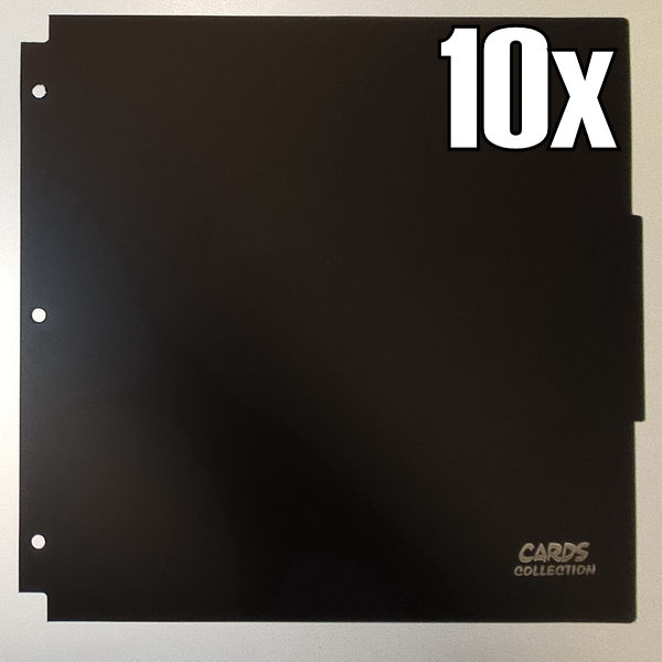 Cards Collection - 10x Divisorio Album 3 Anelli 12 tasche Black