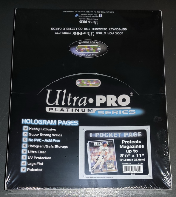 Ultra-PRO - Confezione 100x Foglio a 1 tasca Platinum 8.5x11 Pocket