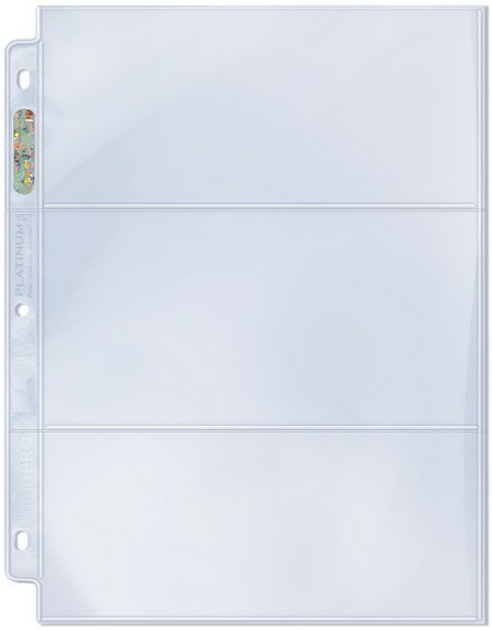 Ultra-PRO - Foglio a 3 tasche Platinum 3.5x7.5 Pocket