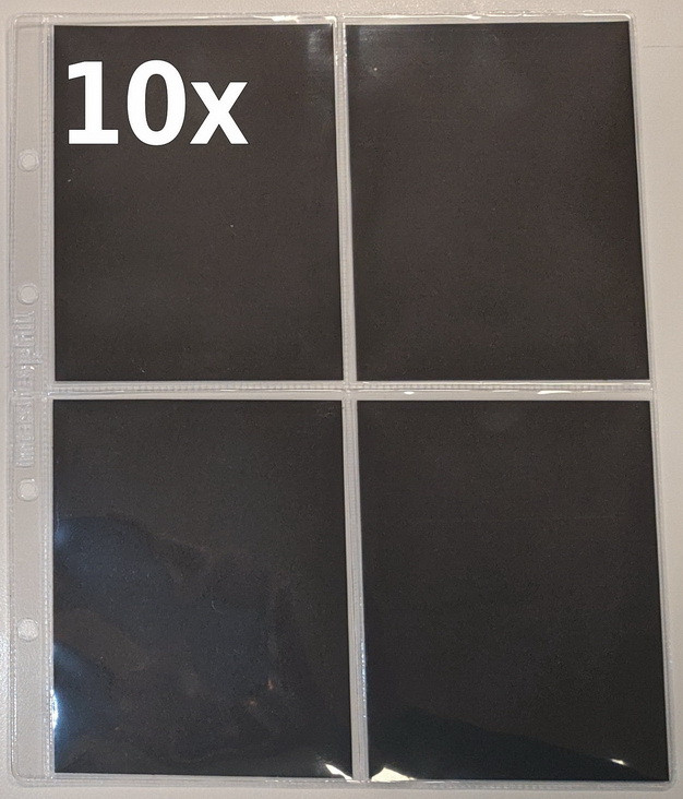 Masterphil - Confezione 10 Fogli a 4 tasche con inserti neri