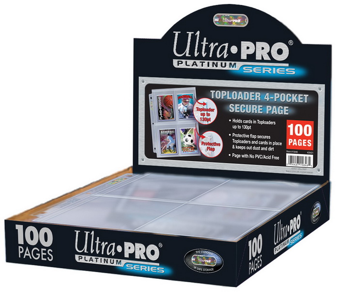 Ultra-PRO - Confezione 100x Foglio 4-Pocket Secure Page for Toploaders