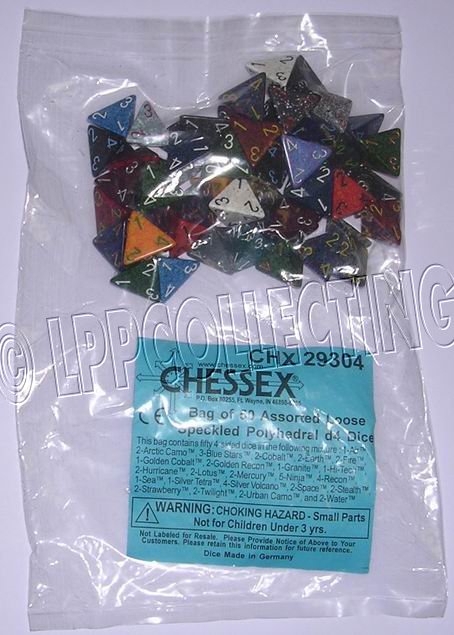 Chessex - Sacchetto 50x Dadi Speckled D4