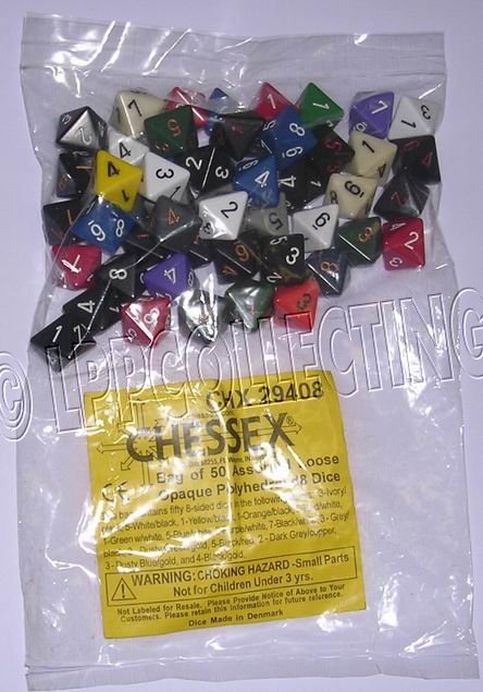 Chessex - Sacchetto 50x Dadi Opachi/Opaque D8