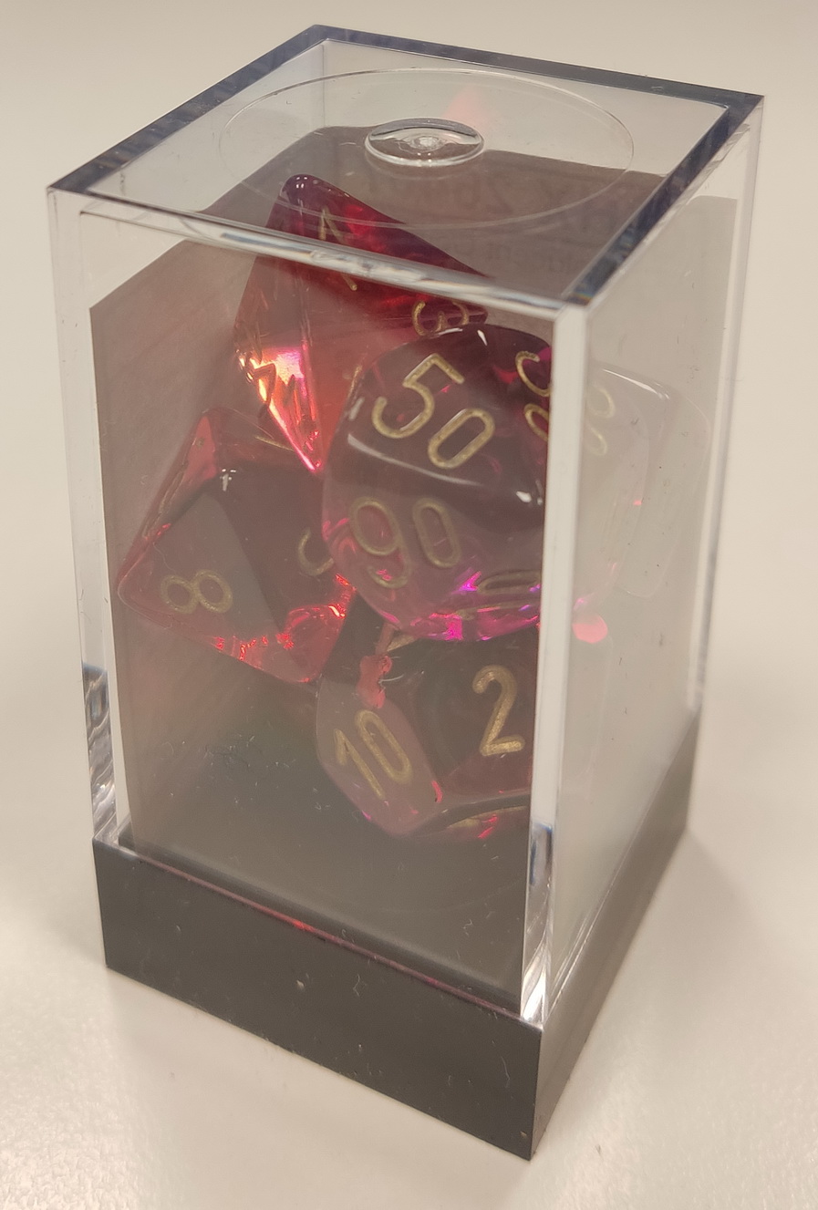 [GE34] Chessex - Set 7 Dadi Translucent Gemini Red-Violet/Gold