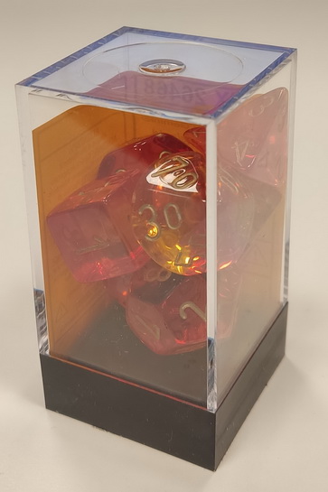 [GE35] Chessex - Set 7 Dadi Translucent Gemini Red-Yellow/Gold