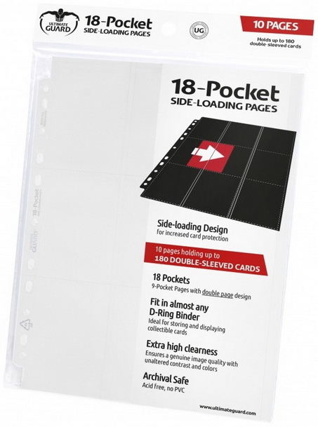 Ultimate Guard - Confezione 10 Fogli a 9+9 tasche Side-Load White