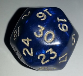 Dado D30 - Gold Shimmer Blue/Numeri Gold