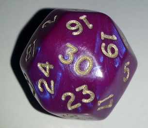 Dado D30 - Gold Shimmer Purple/Numeri Gold