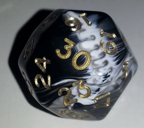 Dado D30 - Marbleized Charcoal-White/Numeri Gold