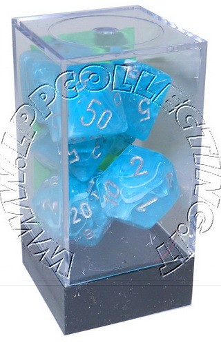 [SA10] Set 7 Dadi - Cirrus Aqua w/silver