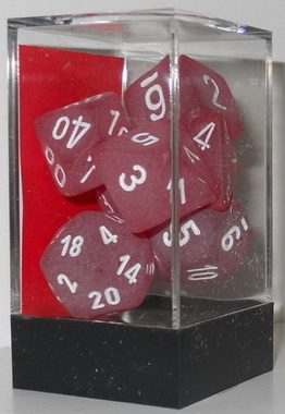 [SA24] Set 7 Dadi - Frosted Red/Numeri Bianchi