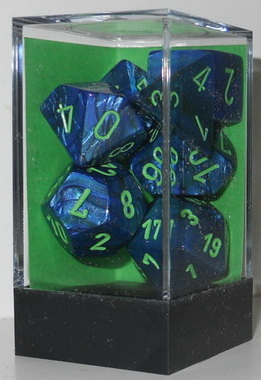 [SA49] Set 7 Dadi - Lustrous Dark Blue w/green
