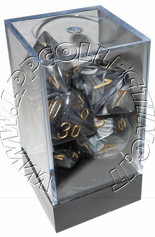 [SA51] Set 7 Dadi - Lustrous Black w/gold