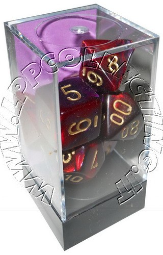 [GE05] Chessex - Set 7 Dadi Gemini Purple-Red/gold