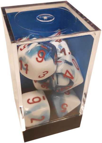 [GE27] Chessex - Set 7 Dadi Gemini Astral Blue-White/red