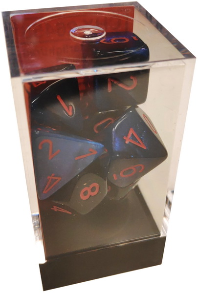 [GE28] Chessex - Set 7 Dadi Gemini Black-Starlight/red