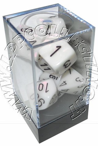 [OUT] Set 7 Dadi - Mother of Pearl White w/black
