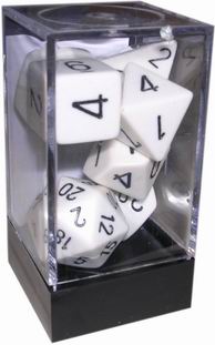 [OP02] Chessex - Set 7 Dadi Opachi White/Black