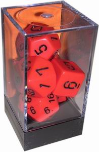 [OP04] Chessex - Set 7 Dadi Opachi Orange/Black