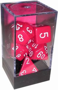 [OP05] Chessex - Set 7 Dadi Opachi Red/White