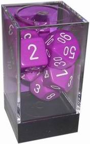 [OP10] Chessex - Set 7 Dadi Opachi Light Purple/White