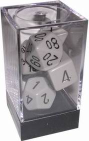 [OP12] Chessex - Set 7 Dadi Opachi Grey/Black