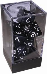 [OP13] Chessex - Set 7 Dadi Opachi Black/White