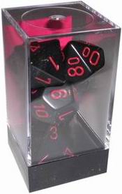 [OP14] Chessex - Set 7 Dadi Opachi Black/Red
