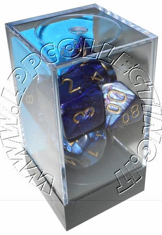 [SA61] Set 7 Dadi - Scarab Royal Blue/Numeri Gold