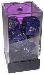 [SP18] Chessex - Set 7 Dadi Speckled Golden Cobalt
