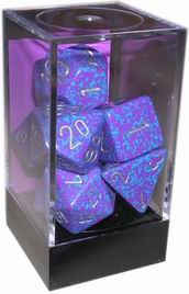 [SP23] Chessex - Set 7 Dadi Speckled Silver Tetra