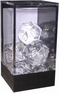 [TR01] Chessex - Set 7 Dadi Translucent Clear/White