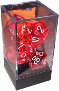 [TR03] Chessex - Set 7 Dadi Translucent Orange/White