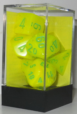 [SA32] Set 7 Dadi - Vortex Electric Yellow w/green