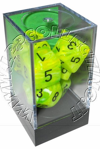 [SA34] Set 7 Dadi - Vortex Bright Green w/black