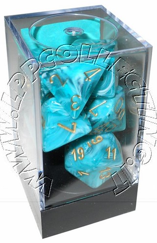 [OUT] Set 7 Dadi - Vortex Teal/Gold