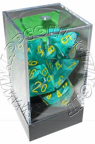[OUT] Set 7 Dadi - Vortex Malachite Green w/yello