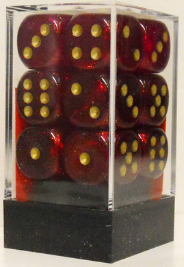 [SA03] Chessex - Set 12 Dadi 16 mm Borealis Magenta w/gold