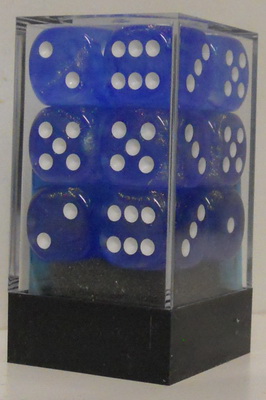 [SA05] Chessex - Set 12 Dadi 16 mm Borealis Sky Blue w/white