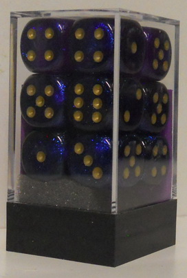 [SA07] Chessex - Set 12 Dadi 16 mm Borealis Royal Purple w/gold